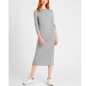 Banana Republic Luxespun Side-Ruched Dress | Heather Gray | Size Small